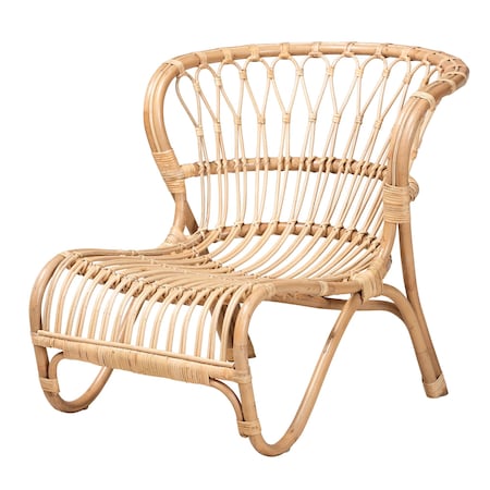 Bali & Pari Alaya Modern Bohemian Natural Brown Rattan Accent Chair 236-12710-ZORO